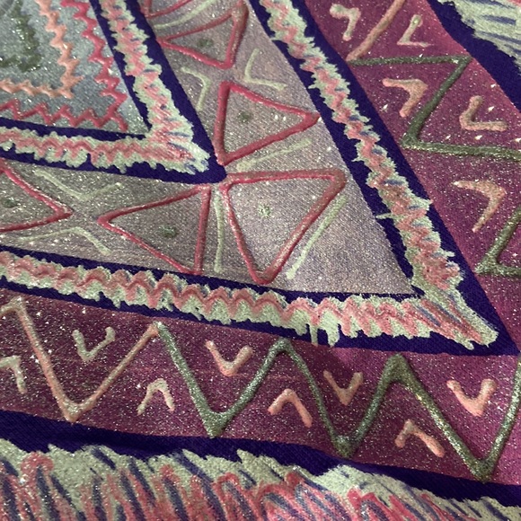 Lulu Wear Large sweatshirt nwt vintage costal grandma 90s puffy paint - Picture 10 of 11